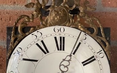 Pendulum clock - ambachtelijk vervaaridgd uit de Jura,Morez - Brass, Enamel, Iron (cast/wrought) - Late 18th century