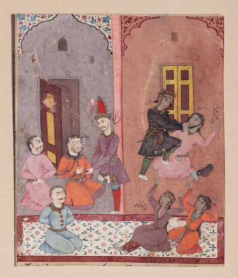 Persian school - court scene, 17th century total s…