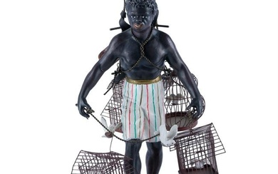 Petites Choses Cold Painted Metal Figure of Nubian Bird Seller