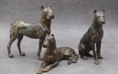 Pierre CHENET, Suite de 3 chiens en bronze.... - Lot 29 - Alexandre Landre