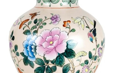 Pink Polychrome Ceramic Vase