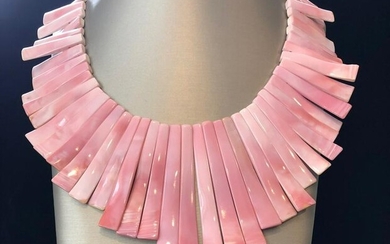 Pink Queen Conch Shell Bib Necklace