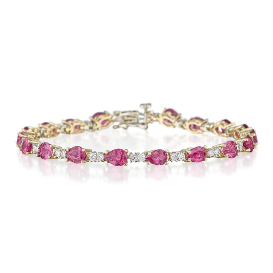 Pink Sapphire and Diamond Bracelet