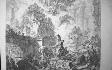 Piranesi, Giovanni, "Fantasy of ruins with statue of Minerva"