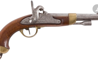 Pistolet d’arçon à percussion modèle 1822... - Lot 29 - Ader