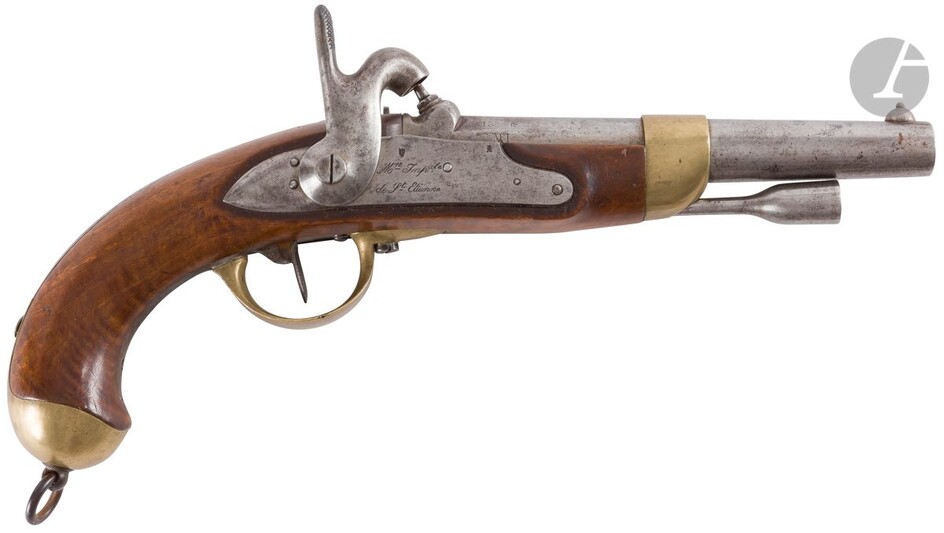 Pistolet d’arçon à percussion modèle 1822... - Lot 29 - Ader