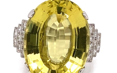 Platinum OligoclaseÊ & Diamond Ring
