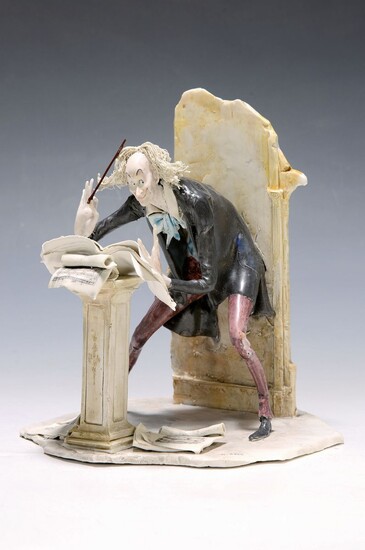 Porcelain figure, Lo Scricciolo Milan, 1980s, The Conductor,...