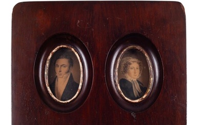 Portrait Miniature of an Elegant Couple