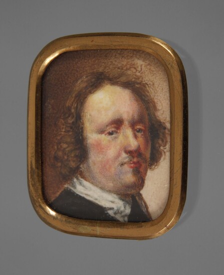 Portrait miniatureprobablement Hollande, 18e siècle, non signé, gouache sur plaque, portrait d'homme réalisé dans la...