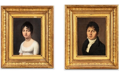 Portrait of a Lady with a white dress; Portrait of a man with a black coat | Portrait de femme à la robe blanche ; Portrait d’homme en redingote noire, Louis-Léopold Boilly