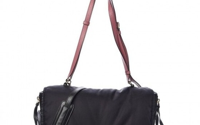 Prada - Tessuto Nylon Etiquette Flap Black Shoulder bag
