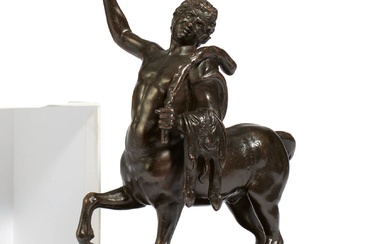 Probablement du XIXe siècle. D'après le modèle hellénistique de l'un des "Furietti-Centaures". Fer, patine sombre....