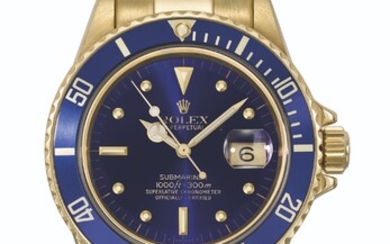 ROLEX. AN ATTRACTIVE 18K GOLD AUTOMATIC WRISTWATCH WITH SWEEP CENTRE SECONDS, DATE AND BRACELET