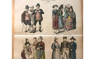 Rare 19thc German Costume Plates, Black Forest, Baden