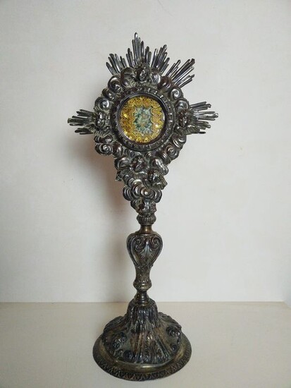 Reliquary - Baroque - Crystal, Silver laminated, Steel, Textiles - Mid 18th century