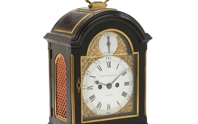 SOLD. Robert Henderson, London: A small size chiming table clock in ebonised case. Late 18th century. H. 33 cm. W. 24 cm. D. 16 cm. – Bruun Rasmussen Auctioneers of Fine Art