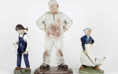 Royal Copenhagen and Bing & Grondahl. Three porcelain figurines (3)