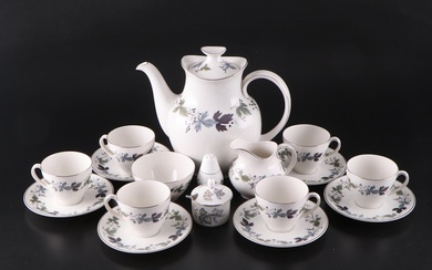 Royal Doulton "Burgundy" Porcelain Tea Set with Other Coalport Tableware