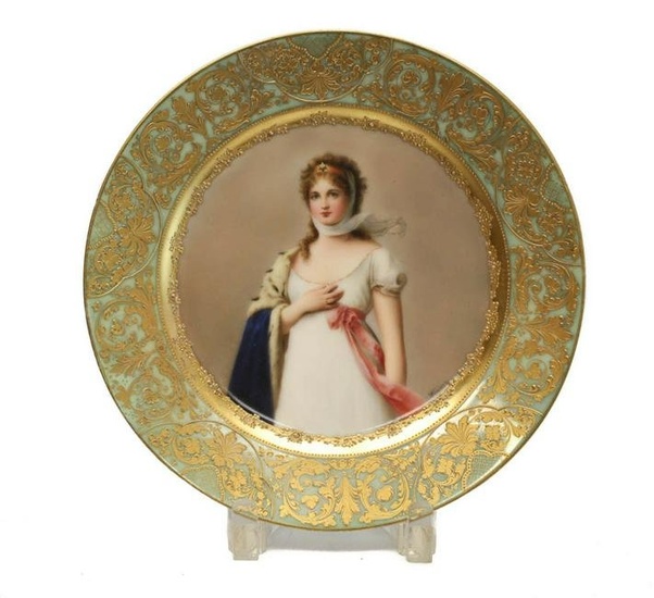 Royal Vienna Hand Painted Porcelain Cabinet Plate