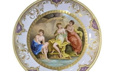 Royal Vienna Style Nymphs Hand Painted Porcelain Charger