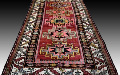 Rug, Kazak 151 x 253 cm - Wool on Wool - Early 20th century