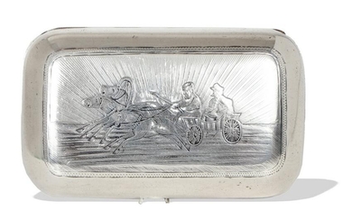 Russian Niello Sterling Cigar Case, Moscow 1880