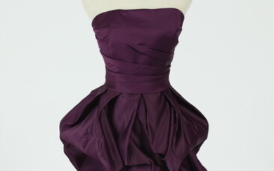 SAISON BLANCHE BRIDESMAIDS AUBERGINE STRAPLESS COCKTAIL DRESS, Size small. Like...