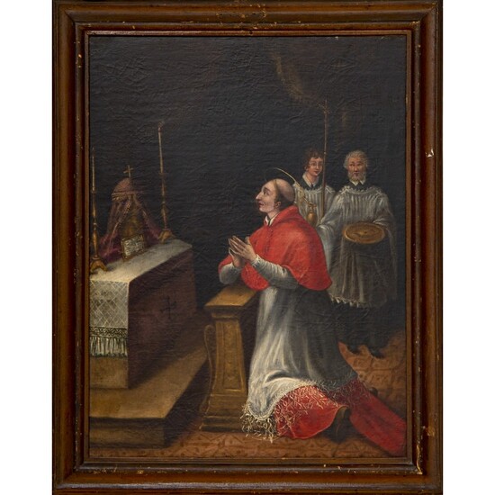 SCUOLA ITALIANA XVIII SECOLO, S. Carlo Borromeo in preghiera