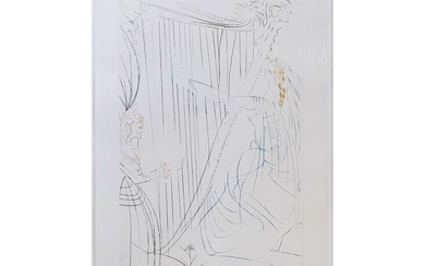 Salvador Dalí, 1904 Figueres – 1989 ebenda, Isolde beim Harfenspiel, 1970