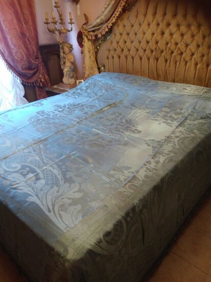 San Leucio Opificio double bedspread in damask silk - Louis XVI Style - Silk