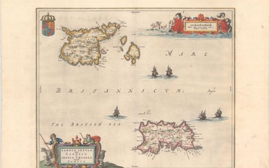 "Sarnia, Insula, Vulgo Garnsey: et Insula Caesarea, Vernacule Iarsey", Blaeu, Johannes