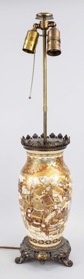 Satsuma vase as lamp stand, Japan a