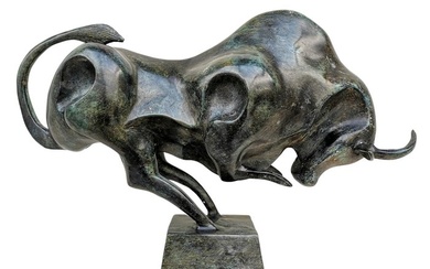 Sculpture, Bronze bull - 35 cm - Bronze