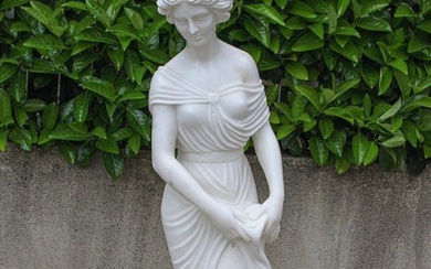 Sculpture, "Dama Classica" - 140 cm - White statuary marble