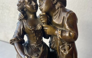 Sculpture, couple in love - Bronze (patinated) - that. 1900