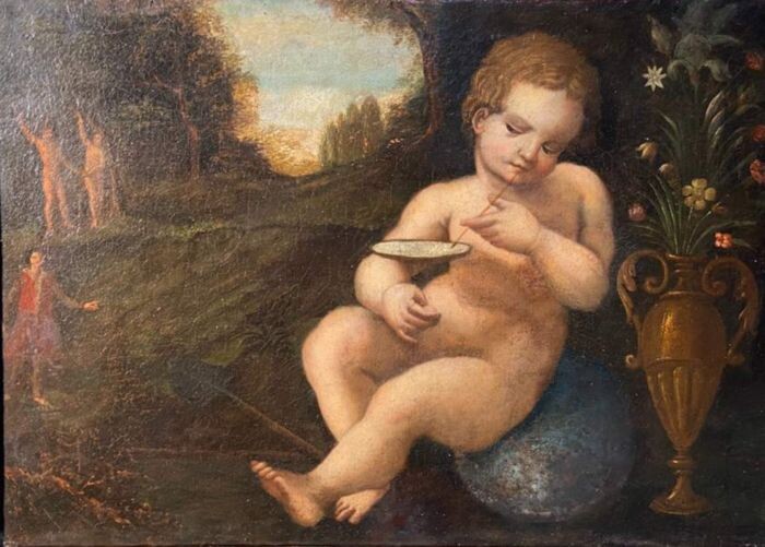 Scuola Italiana del XVIII secolo - Uno di una coppia di importanti dipinti della seconda metà del 600