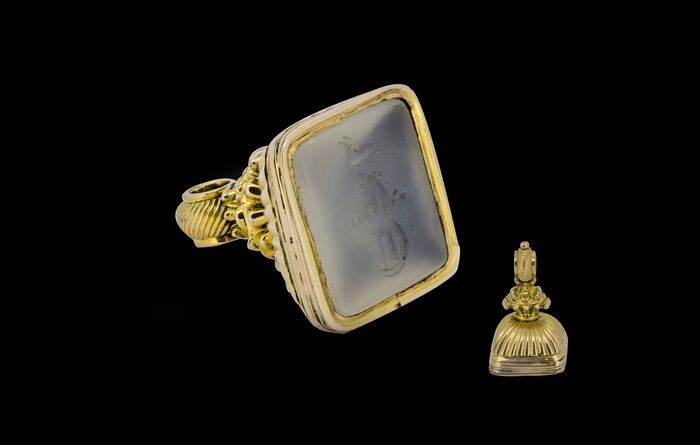 Seal, Wax seal fob/pendant - Gold plated - England - Mid 19th century