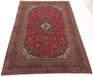 Semi-Antique Hand-Knotted Kashan Carpet