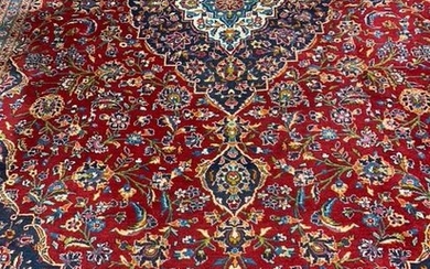 Semi Antique Hand Woven Persian. Kashan 14x9.6.