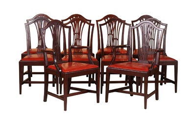 Set of 10 Federal Style Mahogany Dining Chairs