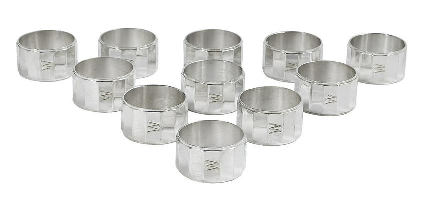 Set of Eleven Christofle Silverplate Napkin Rings