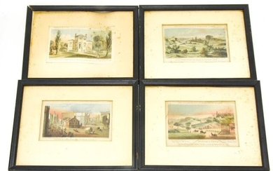 Set of Four Antique 19th C Prints by Major & Knapp