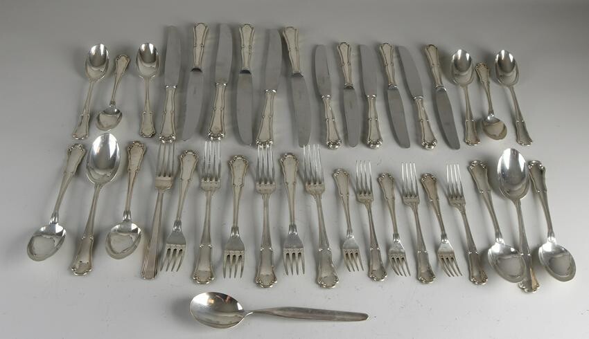 Silver cutlery, 800/000, 6 persons, with table forks