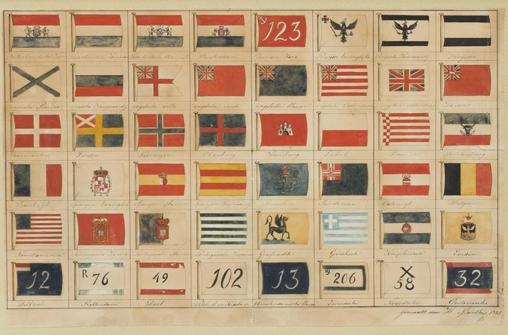Sixty-four nautical flags