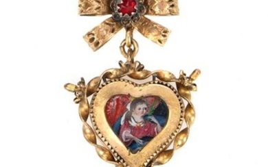 Spanish Baroque Style Gilt Devotional Pendant