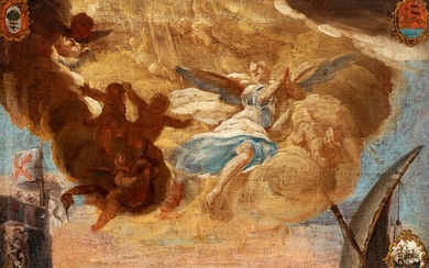 Spanish school; second half of the 18th century. "Allegory". Oil on canvas. Relined.