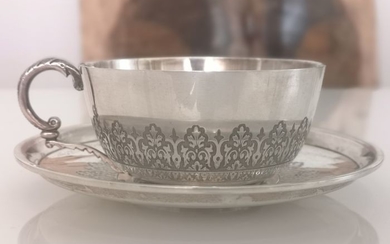 Sterling Silver Chocolate Mug Minerva Punch - .950 silver - France - Early 20th century