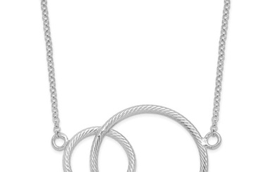 Sterling Silver Rhodium Intertwined Circles Necklace - 18 in.
