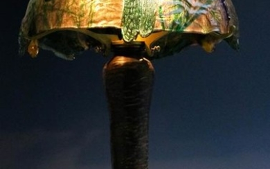 Steven Stolz Pate de Verre Glass Dragonfly Table Lamp